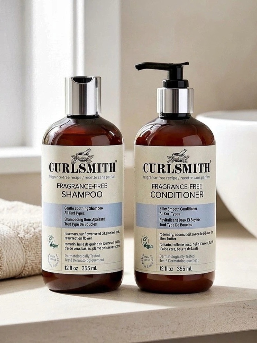 Curlsmith Fragrance-Free Shampoo and Conditioner Haircare Set NWT